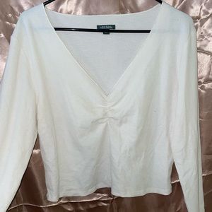 Rutched Crop Top Long Sleeve